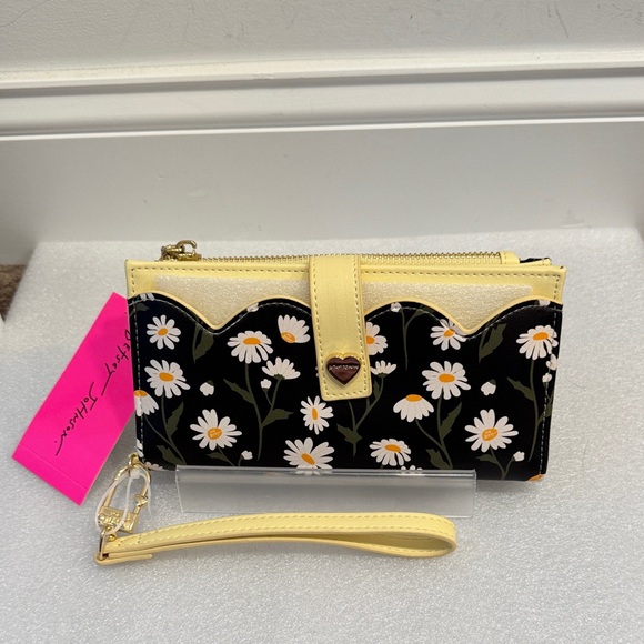 Betsey Johnson Handbags - Betsey Johnson Black and Yellow Floral Wristlet